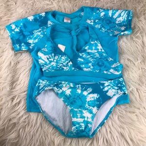 Xhilaration Large girls 3 piece bathing suit 10/12